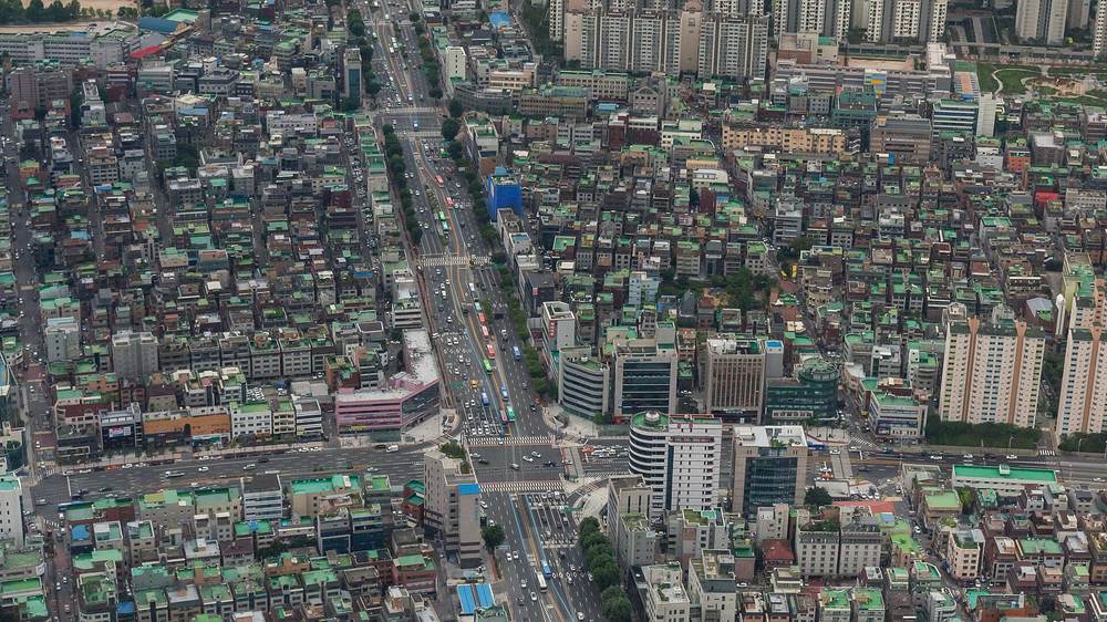 롯데월드타워에서 내려다본 송파대로